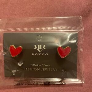 Rovog Vibrant Red Heart Earrings